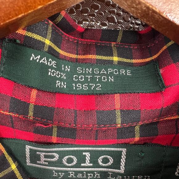 Polo by Ralph Lauren men's red & green plaid holiday winter button down large - Picture 5 of 5